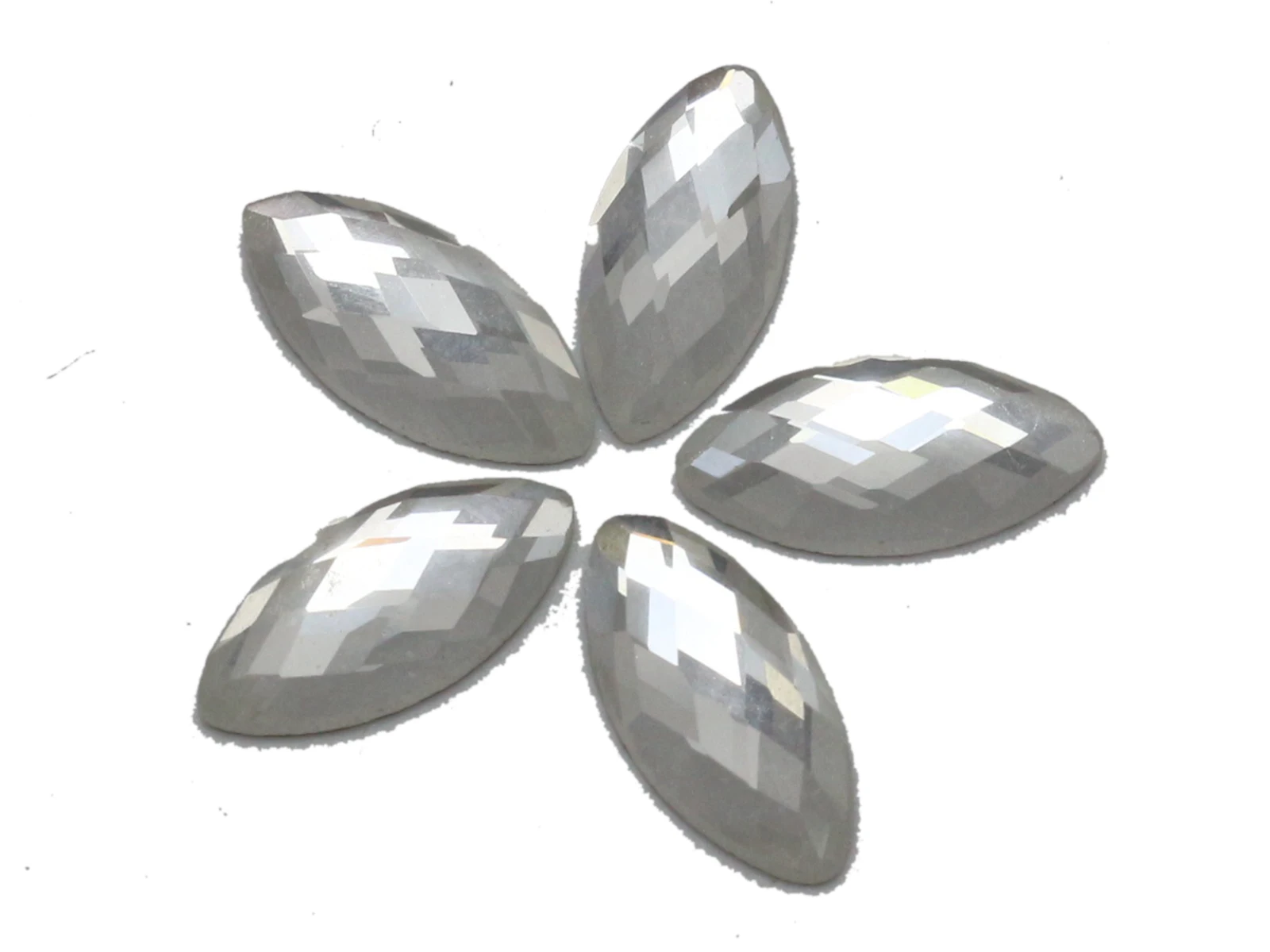 

100 Clear Faceted Horse Eye Flatback Glass Crystal Rhinestone Gems 7X15mm 8X16mm 10X20mm No Hole