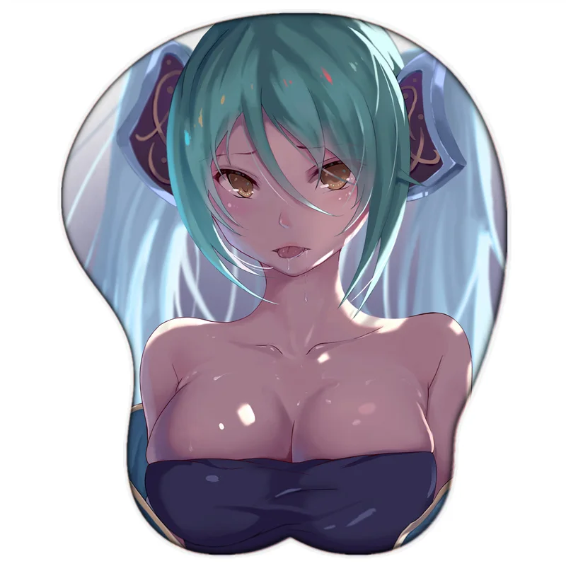 

League of Legends LOL Sona Sexy Big Breast Gaming Anime 3D Mouse Pad Cute Manga Pad with Wrist Oppai Silicone Gel Boobs Mat