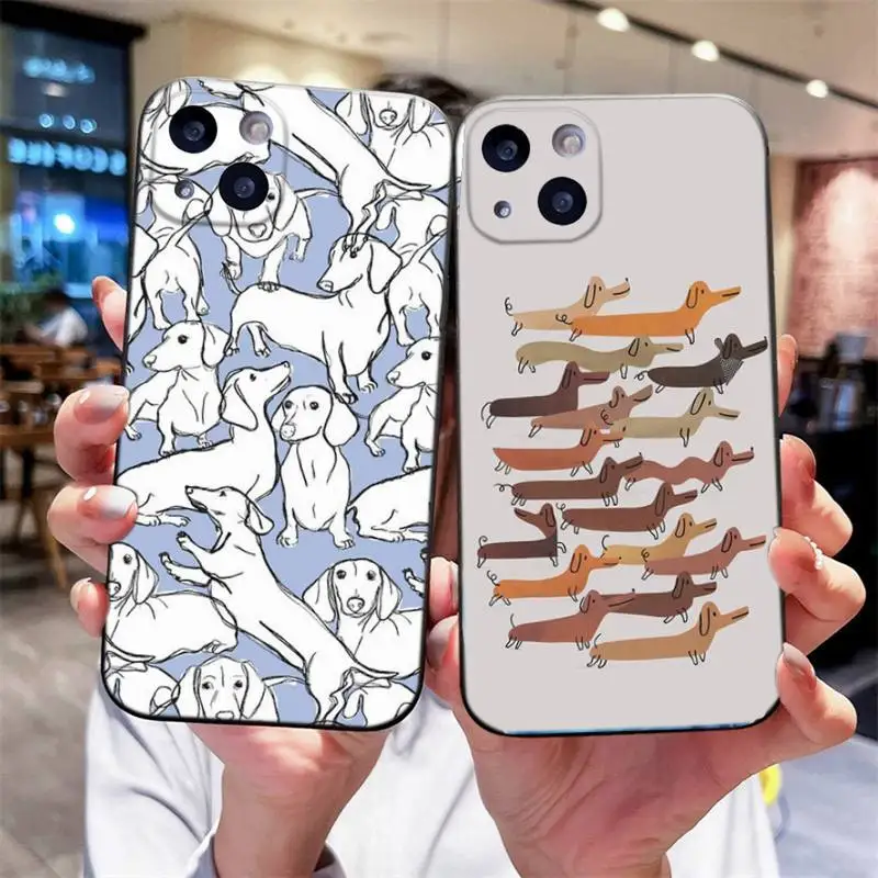 

Dachshund Dog Love Phone Case For iPhone 15 14 13 12 11 Plus Pro Max XR XS X 7 8 Plus SE Mini Silicone Soft