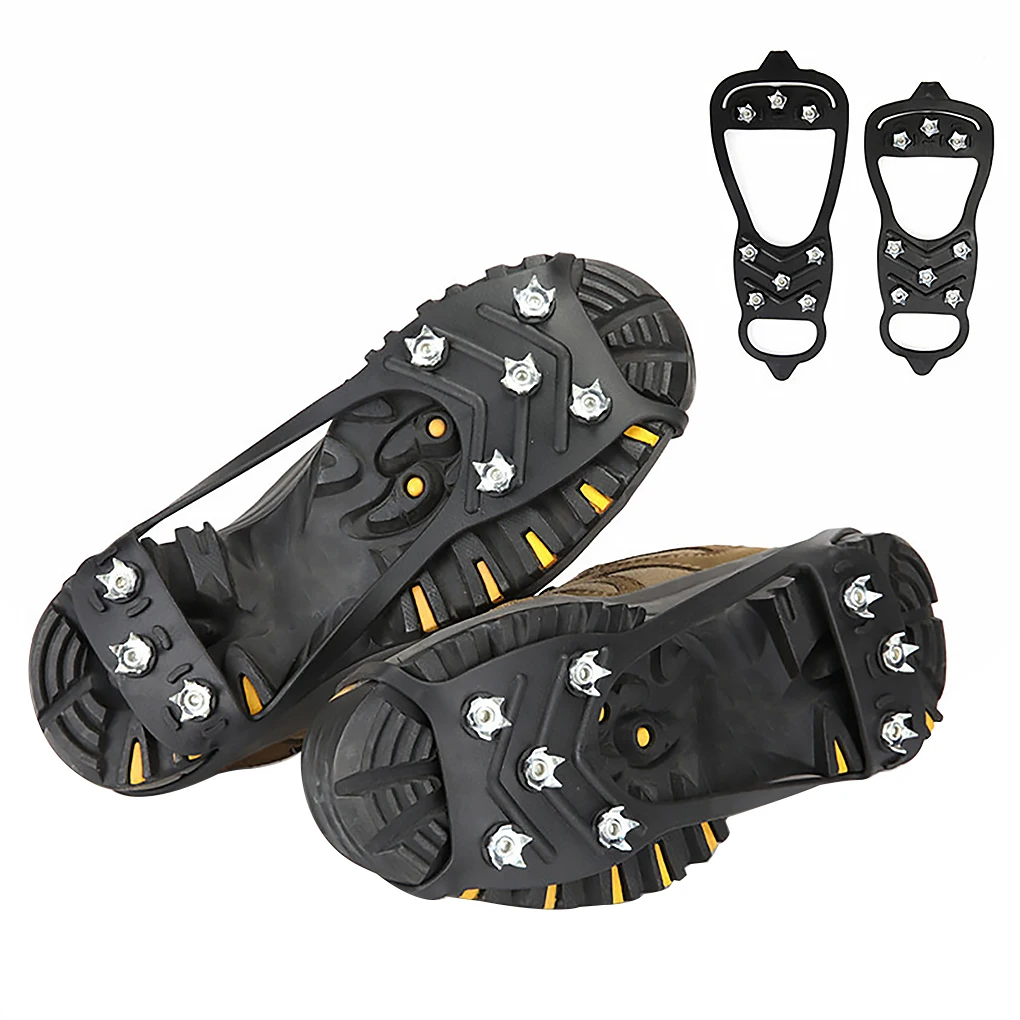 

1 пара, 8 шпилек, Нескользящие шипы для захвата льда, шипы для зимнего альпинизма, Нескользящие шипы для снега, зажимы, накладки на обувь