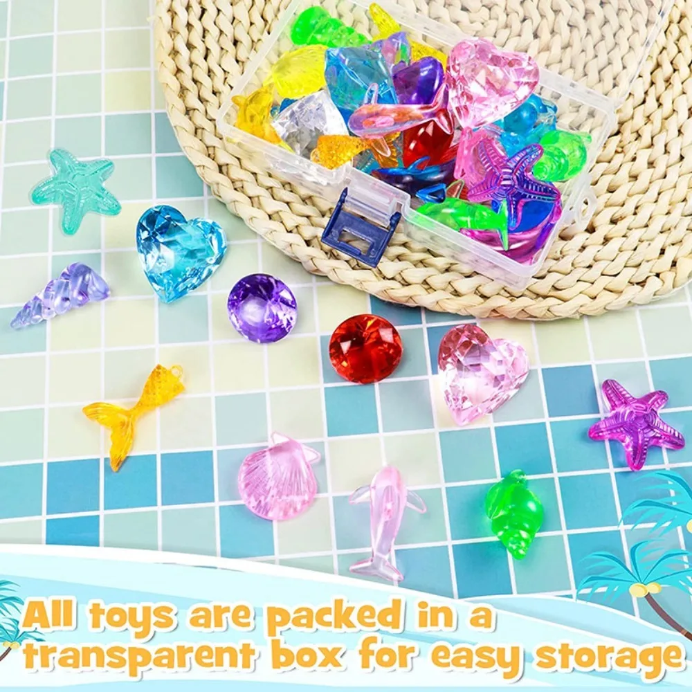 

1 Set Acrylic Pirate Treasure Toy Marine Theme Underwater Diving Toy Treasure Hunt Game for Party Pool Summer Kids