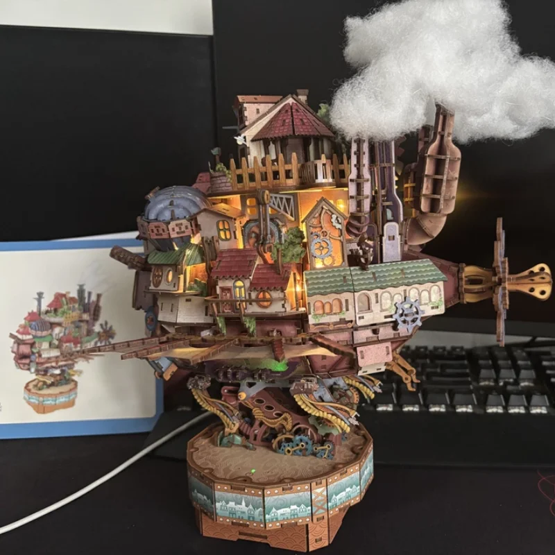 Тончир: Движущийся замок Хаула, деревянный сборный пазл, 3D-диорама, модель кукольного домика, набор для сборки, ручная работа, подарок. (art.: 3920dcffd8479) - 3920dcffd8479