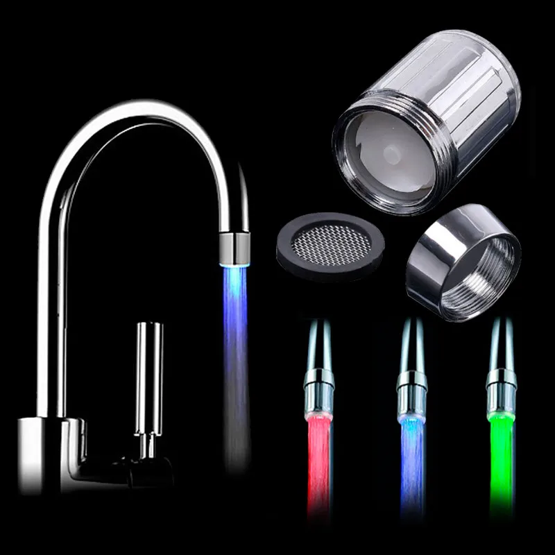 

Светодиодный светильник для водопроводного крана, ночсветильник с датчиком температуры для кухни, ванной, смесителя, светодиодный цветов