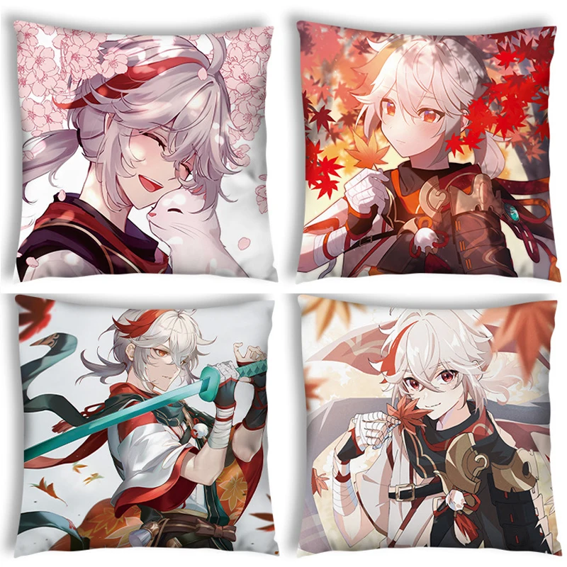 

Anime 2Side Print Decor Cushion Cover 45x45 Genshin Impact Kaedehara Kazuha Throw Pillow Covers Decorative Cover For Living Room