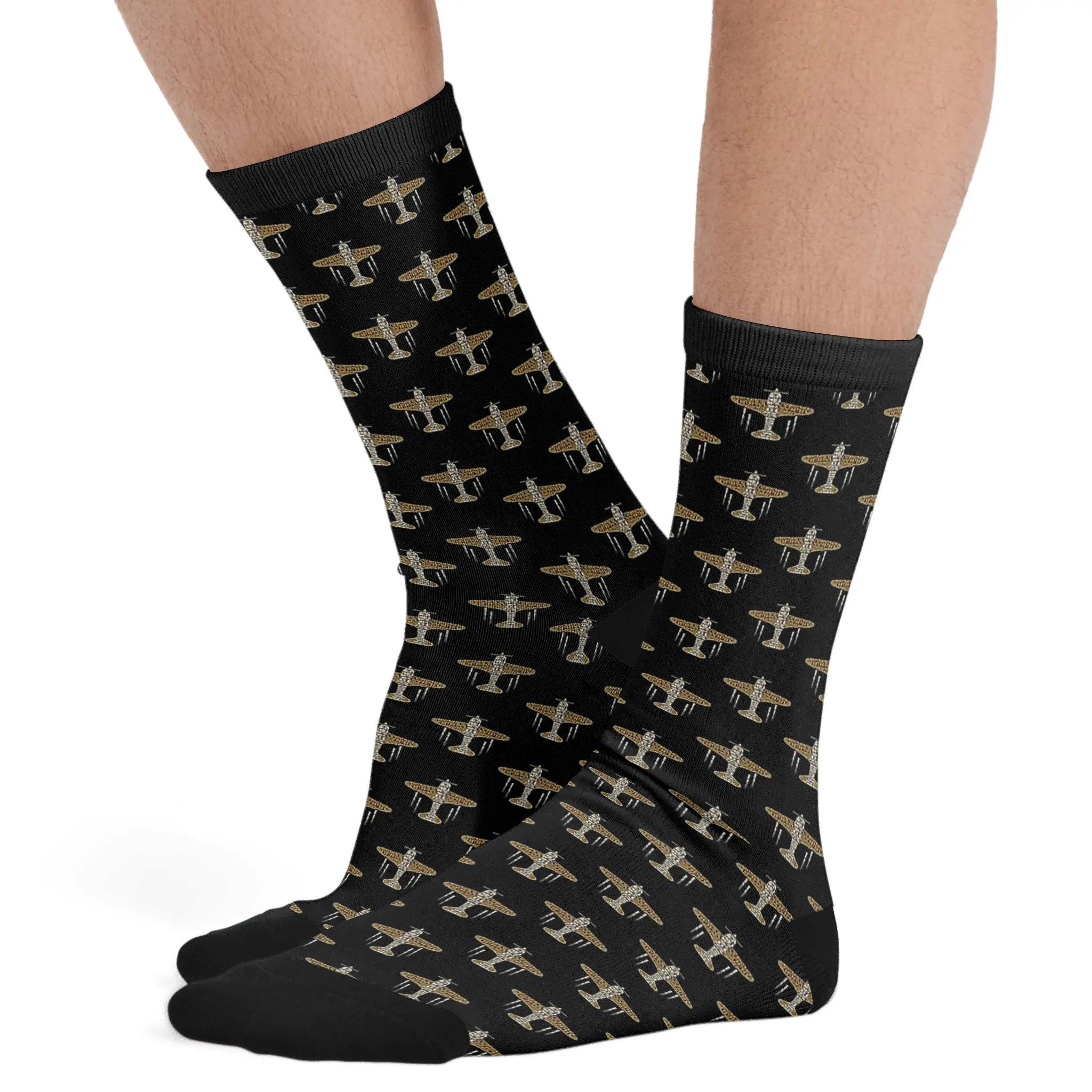 

Phonetic Alphabet Airplane Socks For Men 90% Polyester Vintage Middle Tube Thick Printed