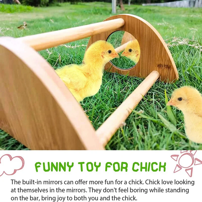 

Mini Chick Perch With Mirror, Strong Bamboo Roosting Bar For Coop And Brooder, Training Perch For Baby Chicks