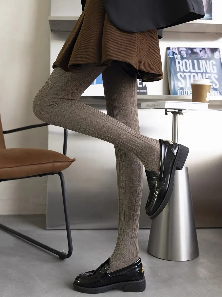 Весенне-осенние женские винтажные вязаные леггинсы в японском стиле Mori Girls со