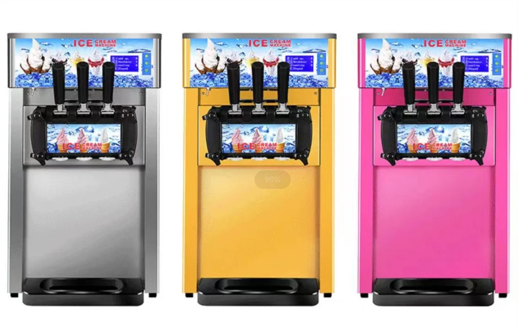 

Commercial Soft Serve Ice Cream Machine Electric 18L/H 3 Flavors Sweet Cone Ice Cream Maker 110V/220V 1200W