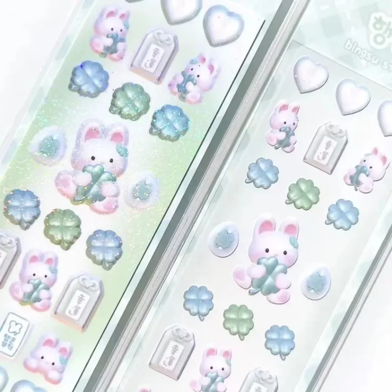 New Arrival 1pcs/lot Kawaii Cartoon Bear Laser Bling Photocards Decorative Stickers DIY Scrapbook