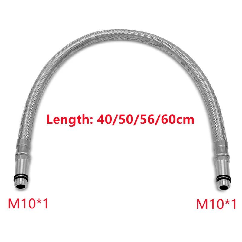 

40/50/56 см M10*1 плетеный шланг из нержавеющей стали, шланг для водопроводного крана, впускной шланг для воды, сменный шланг для крана, кухонный шланг для холодной воды