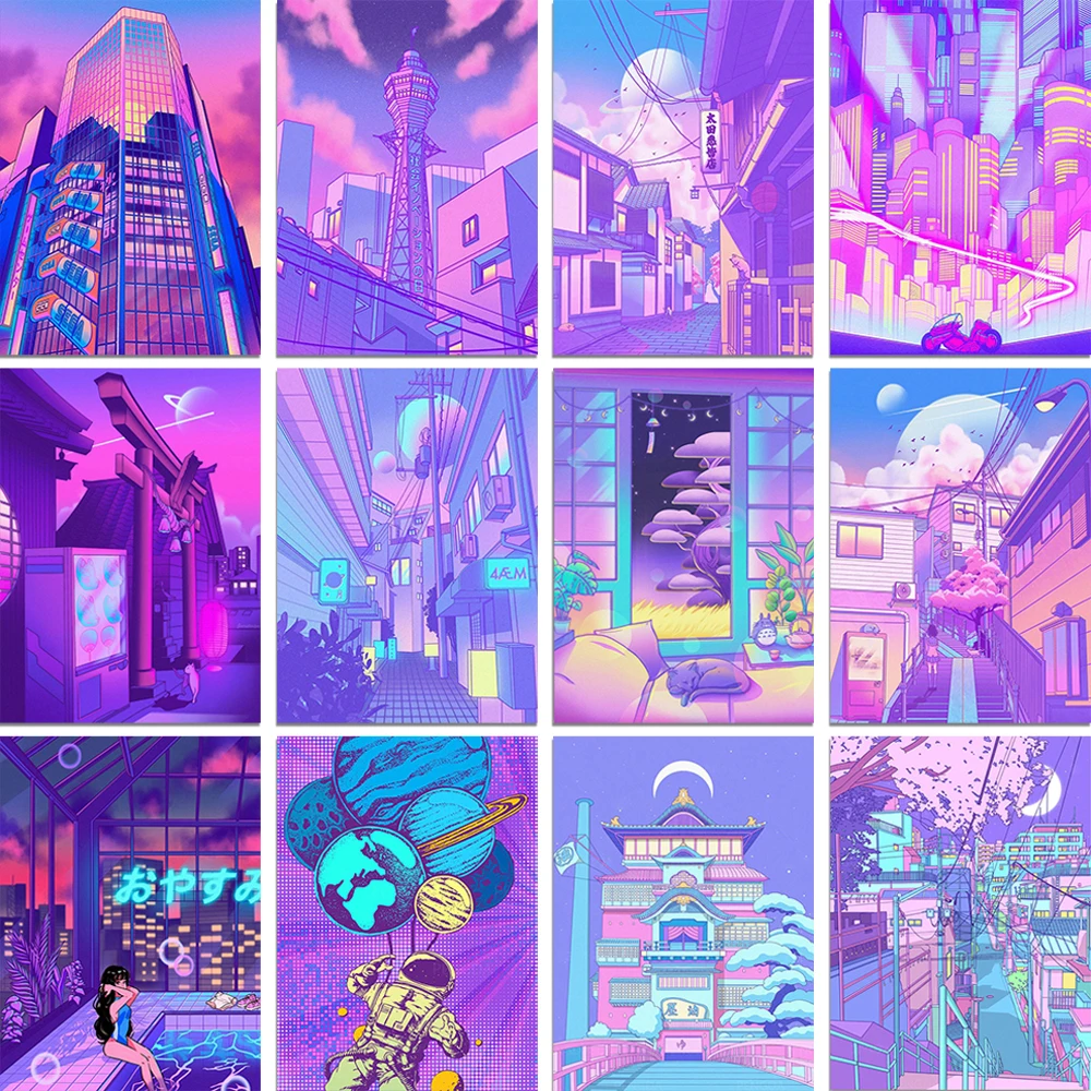 

Алмазная картина QIZITENG City Night, картина с изображением уличного пейзажа, настенная мозаика, вышивка крестиком, милое украшение для детской ком...