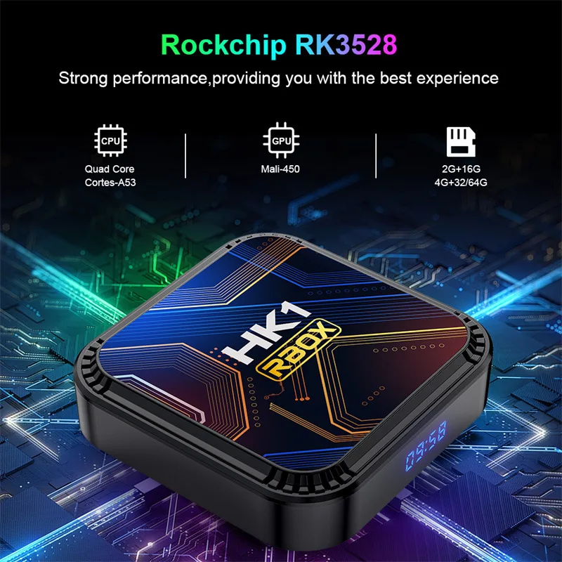 HK1 RBOX K8S RK3528 ОС Android 13.0 Четырехъядерный процессор Rockchip 8K Dual Wifi 2.4G 5G BT4.0 Smart TV Box 4 ГБ 64