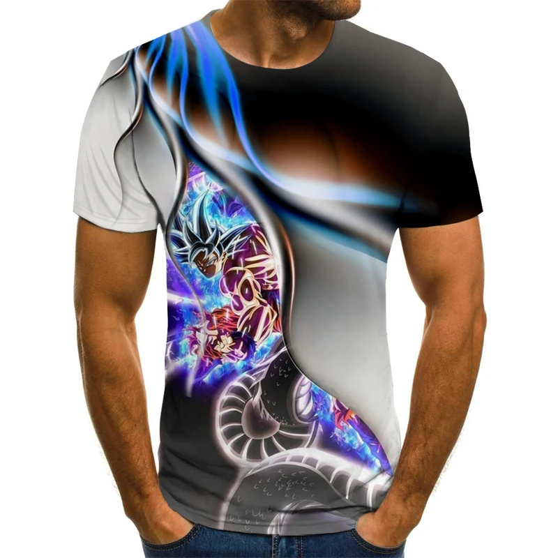 

New 2022 Japanese Anime 3DT Shirt Men's T-shirt Anime Harajuku Tops Summer Round Neck Shirt Plus Size Street