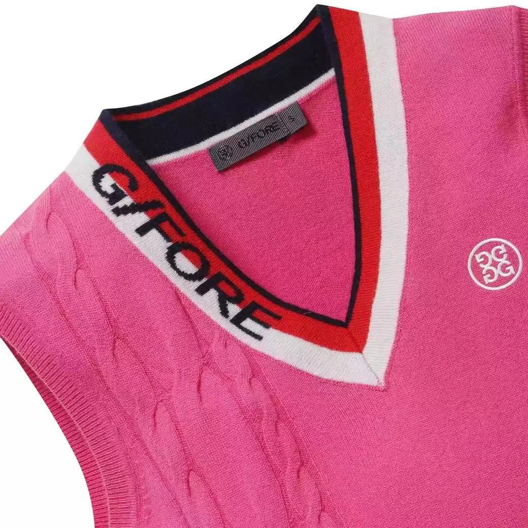 G4 Women's Knit Vest Sweater V-Neck Sleeveless Thickened High Elastic Casual Sweater Set Women's Vest Top