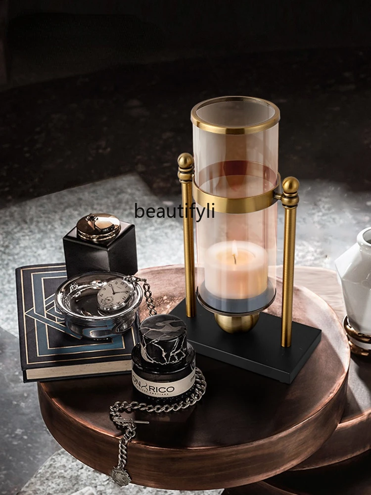 

GY Light Luxury and Simplicity Art Flower Arrangement Decoration Soft Decoration Candlestick Coffee Table