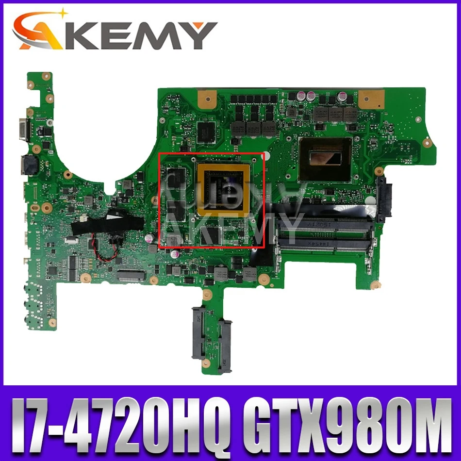 

Материнская плата G751JY для ноутбука ASUS G751J, G751JY, G751JT, G751JM, материнская плата для ноутбука I7-4720HQ, ЦП GTX980M, 4 Гб, 100% протестированный оригинал
