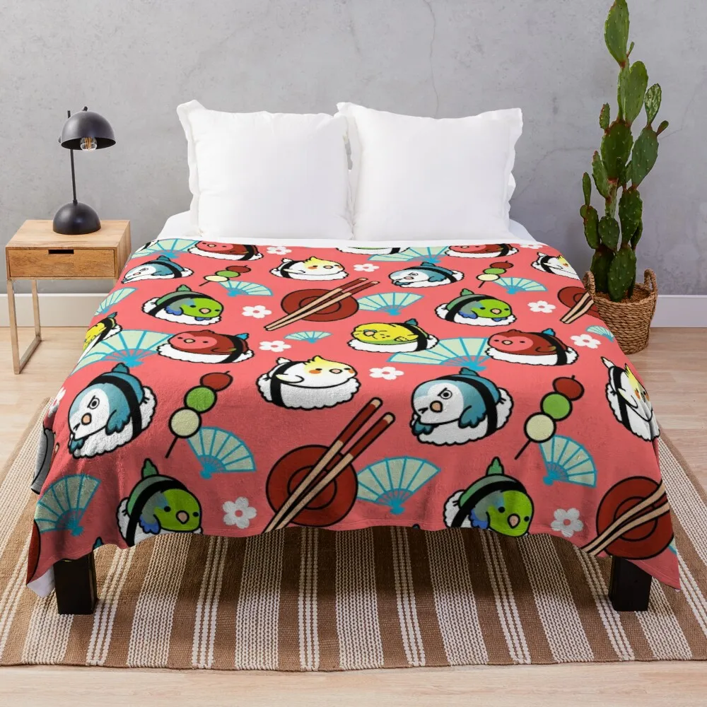

Sushi Time With Cody The Lovebird & Friends Plaid Fleece Soft Lash Bed Softest Blanket Throw Blankets