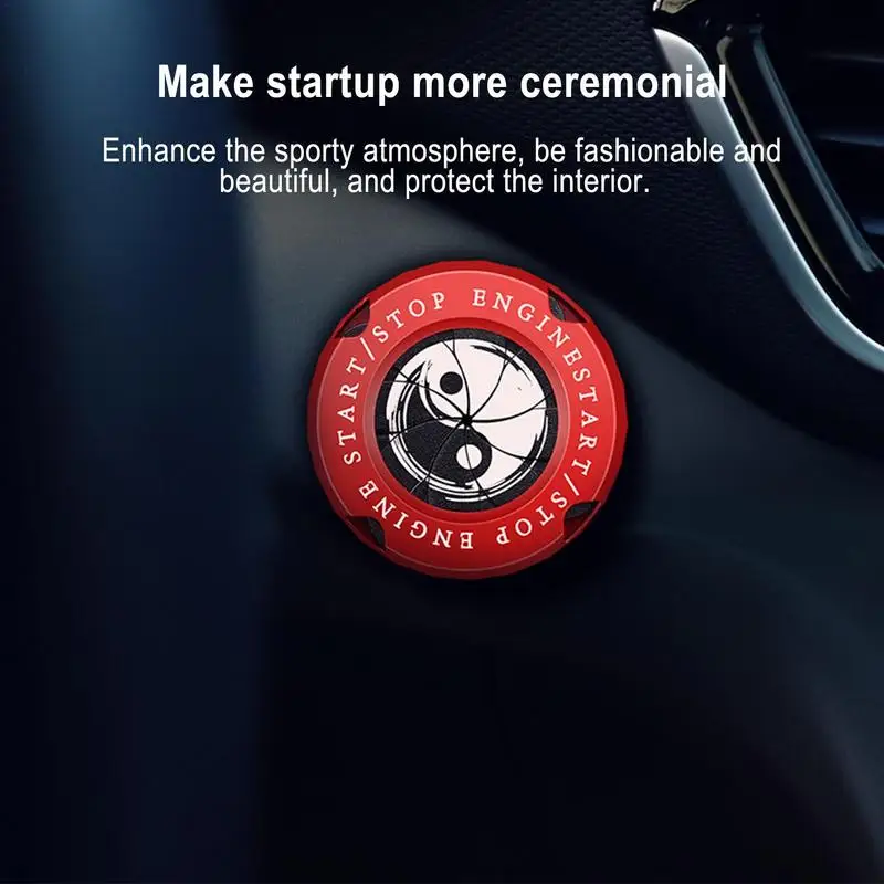 

Car One Button Start Key Protection Cover Car Interior Sticker Ignition Device Decor One Button Start Button Ignition Cover