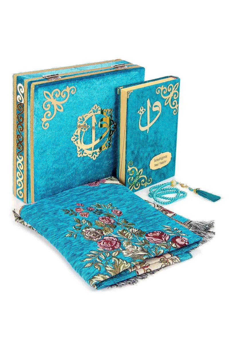 IQRAH velvet covered chest personalized gift gift set blue