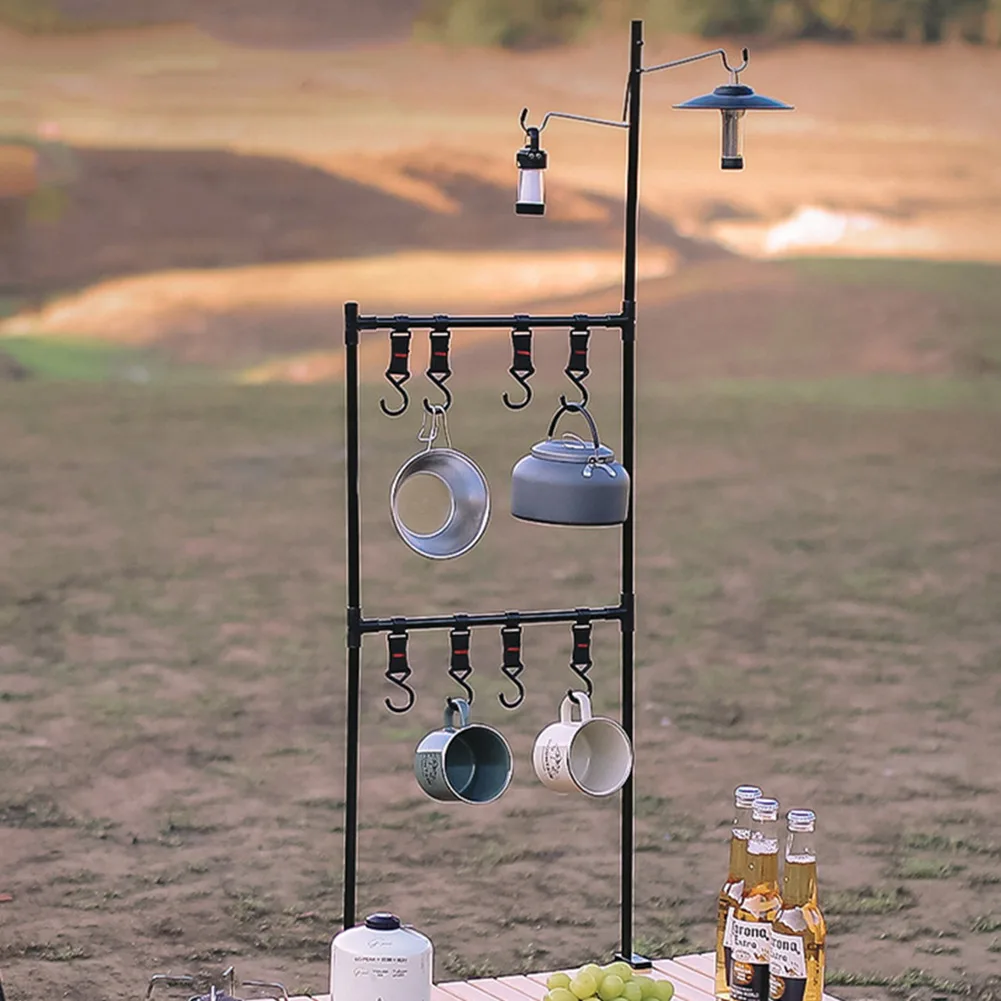 

Hanging Table Shelf Cookware Outdoor BBQ Tableware Hanging Table Storage Rack Aluminum Alloy for Picnic Barbecue Travel Hiking