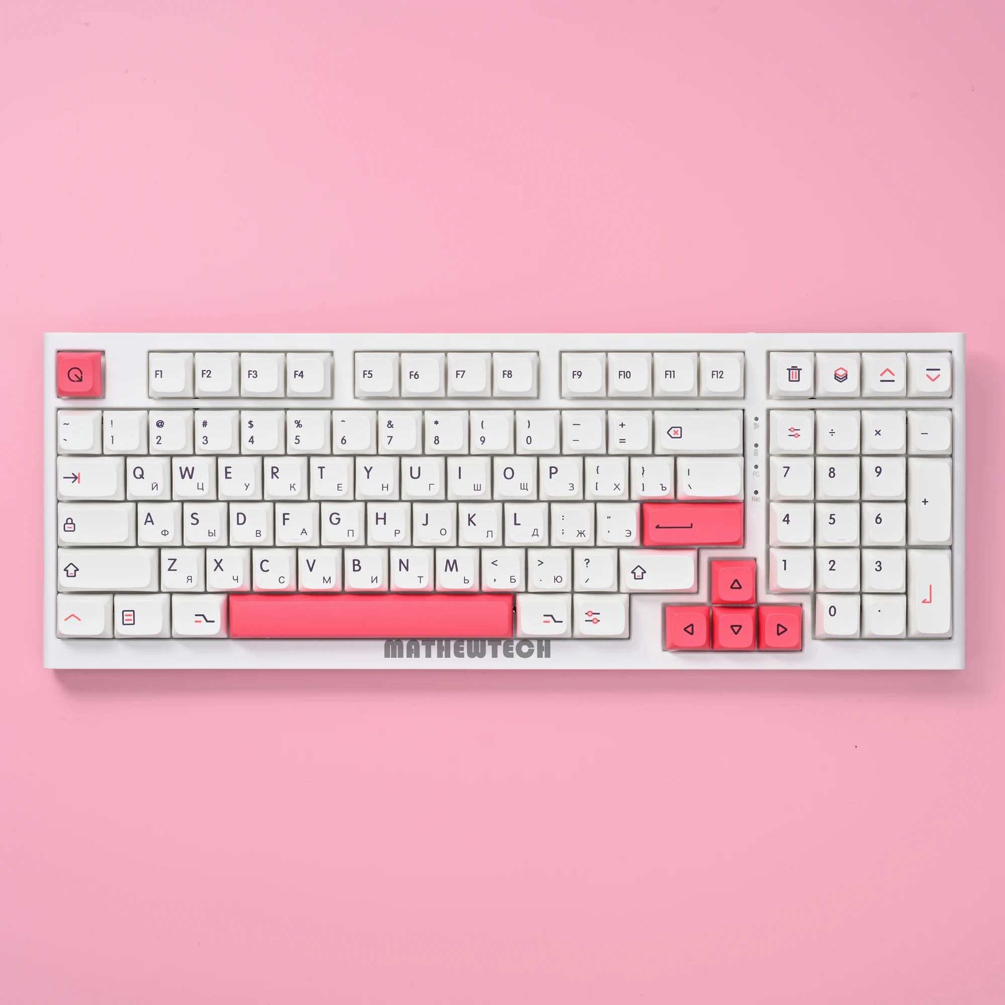 MATHEW MT97 Mechanical Keyboard 1800 Exploded RGB Bluetooth 2.4g с русскими буквами Hotswappable Linear Switch 97keys Keyboard