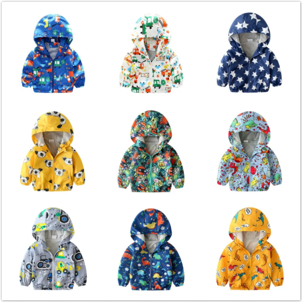

Kids Jackets Girls Coats Baby Boys Clothes Autumn Outfit Spring Cartoon Zipper Clothes Hoodie Windbreaker Children Unisex Tops