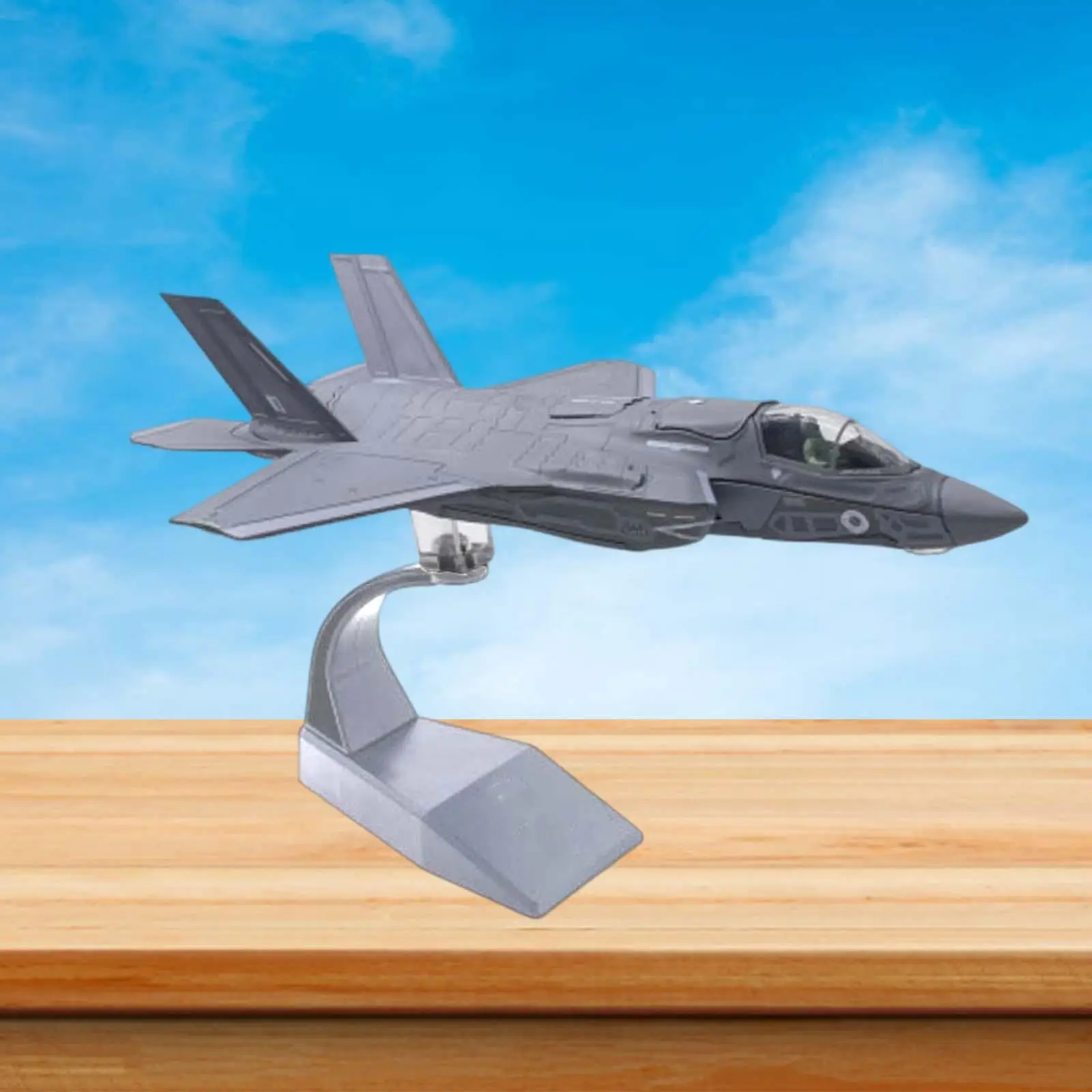

1/72 F35B Fighter with Stand Metal Warplane Fighter Model Toy for Desktop Collectibles Decoration Souvenir
