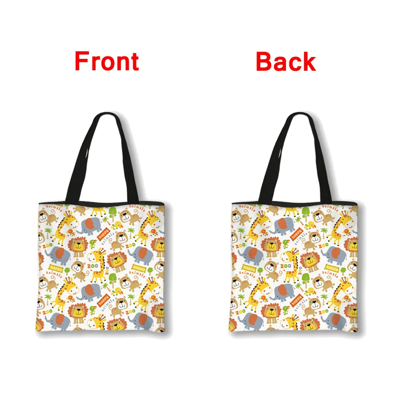 

Animal Lion Tiger Giraffe Printed Women Shopping Tote Bag Fashion Large Capacity Eco Reusable Shoulder Bag Travel Handbag