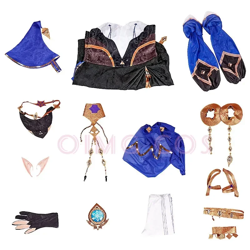 Костюм для косплея Genshin Impact Layla парик костюмы в китайском стиле аниме на Хэллоуин