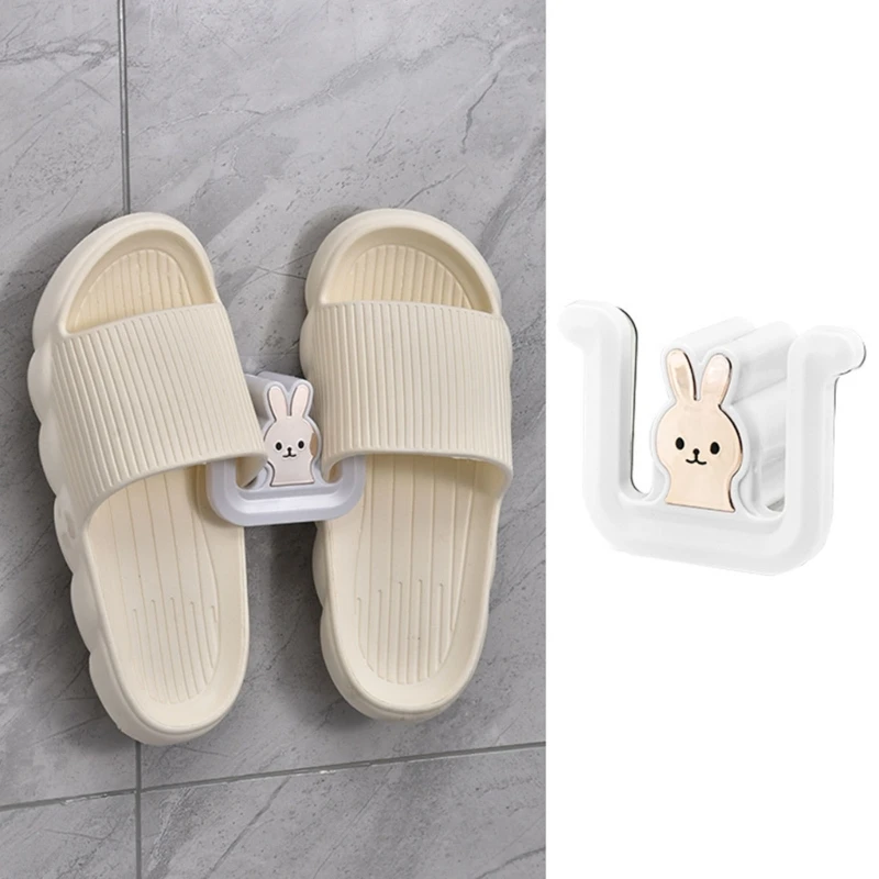 

Rabbit Slippers Storage Rack Bathroom Shoe Hook Hanger Wall Slipper Organizer