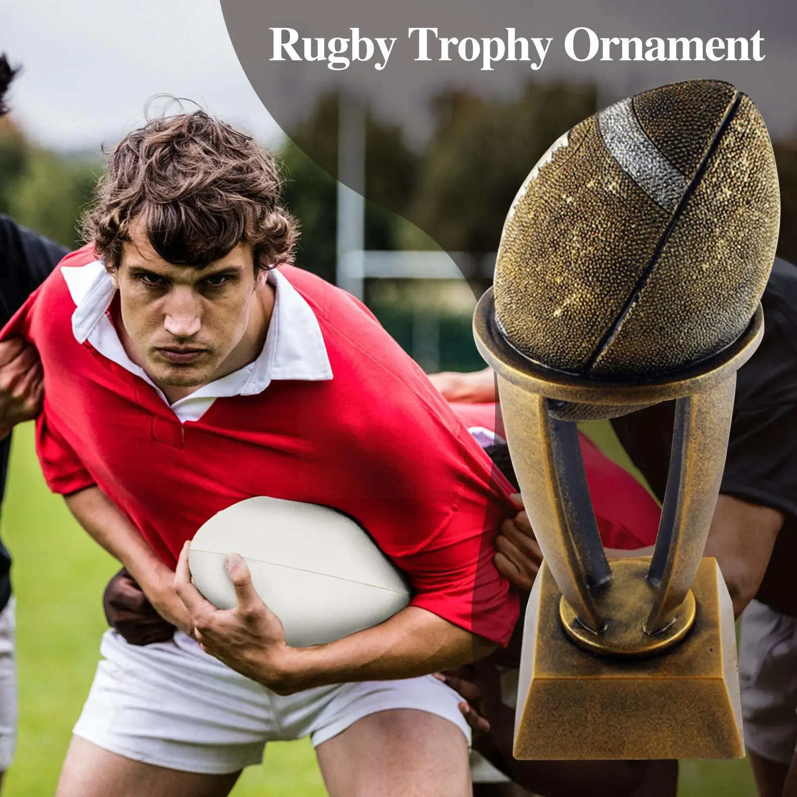 

Creativity Resin Figure Sculpture Rugby Trophy Resin Art Statue Home Ornaments Body Ornament Handicraft Decoration Y0w8