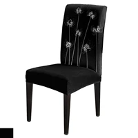 lycoris flower black spandex chair cover office banquet chair protector cover stretch chair cover for dining room
