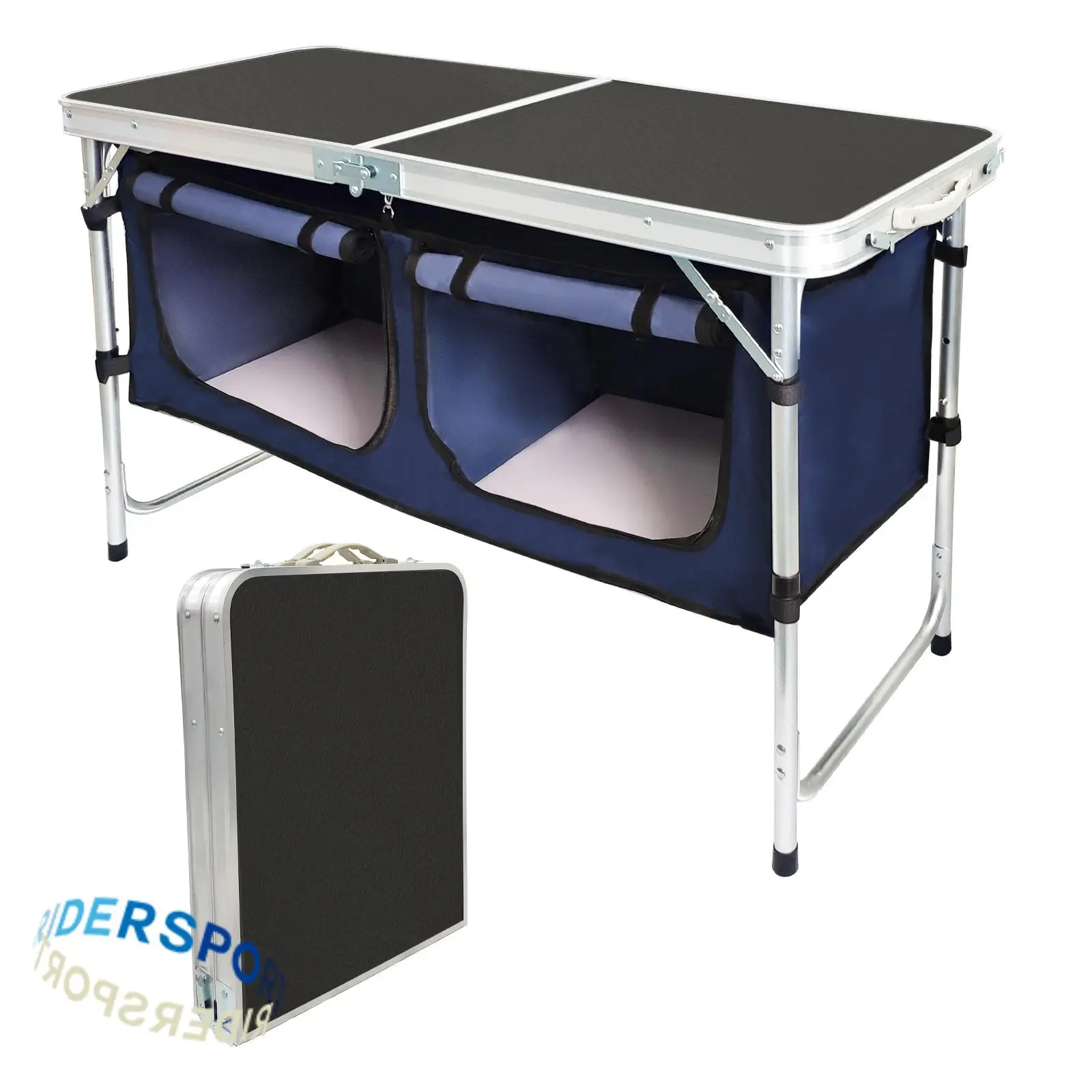 

Складной стол для пикника, кухонные шкафы для кемпинга, алюминиевый стол для чемоданов с сумкой для хранения, регулируемая высота