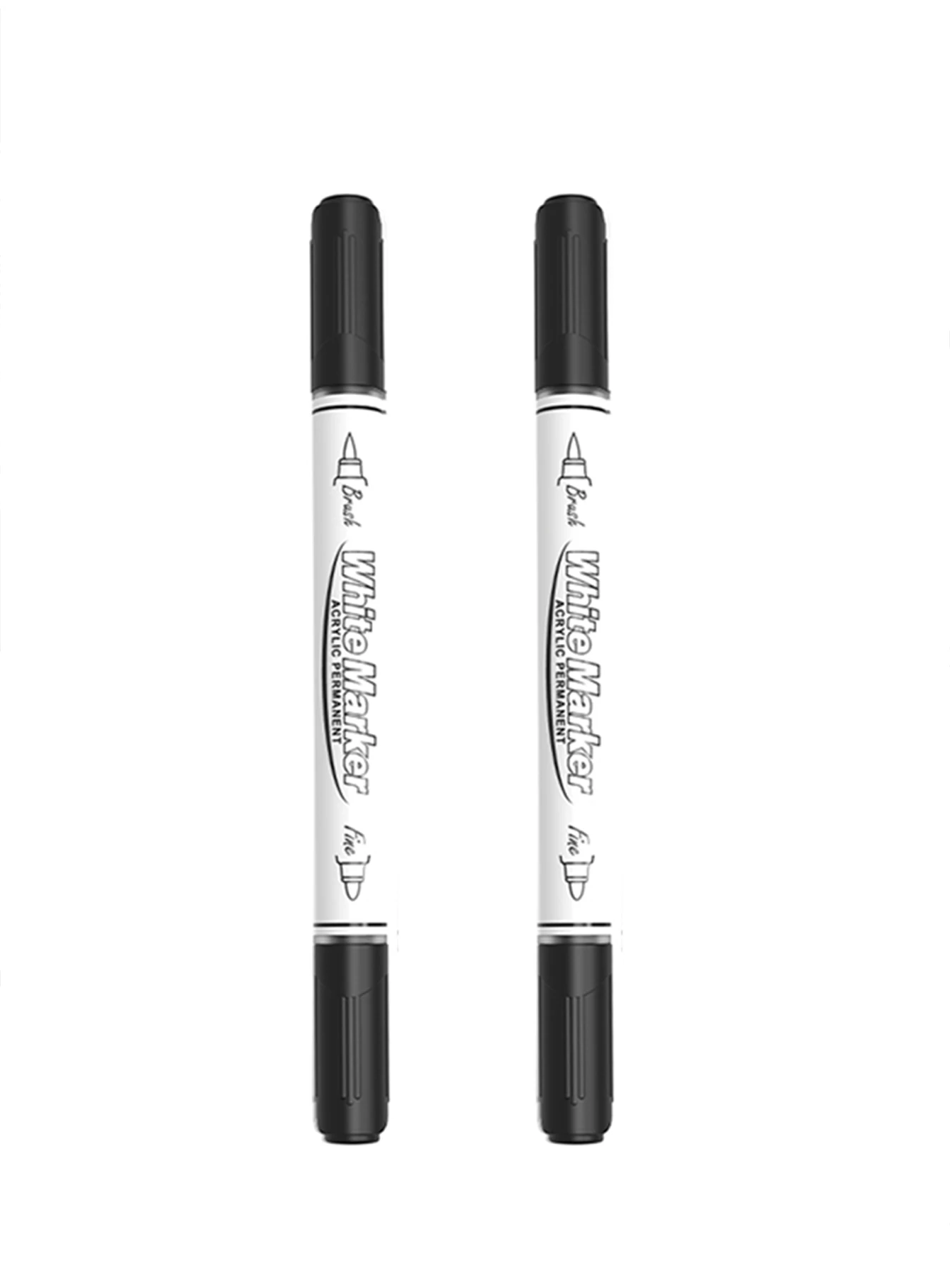 

Премиальные Черные/белые Акриловые Маркеры С Двойными Наконечниками Для Холста, Камня, Стекла, DIY Поделок