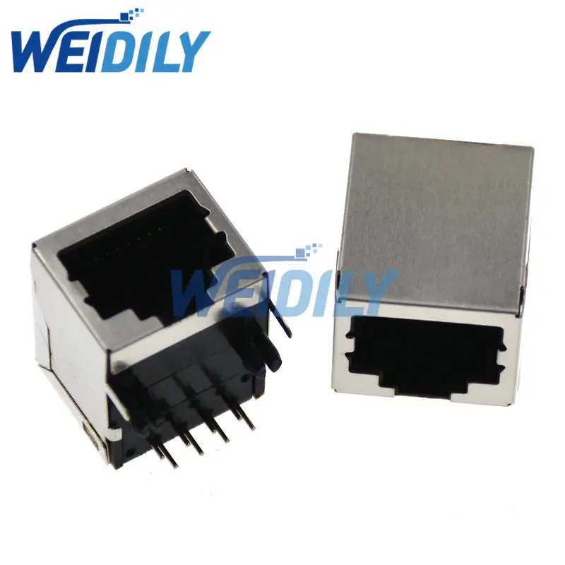 

5PCS Per Lot RJ45 Metal 8 Pin Female PCB Right Angle Board Jack Connector 8P8C