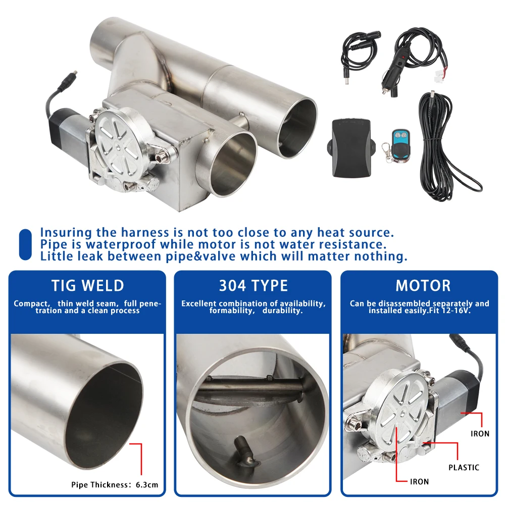 Универсальный двойной выхлопной трубы 2 5 дюйма 3