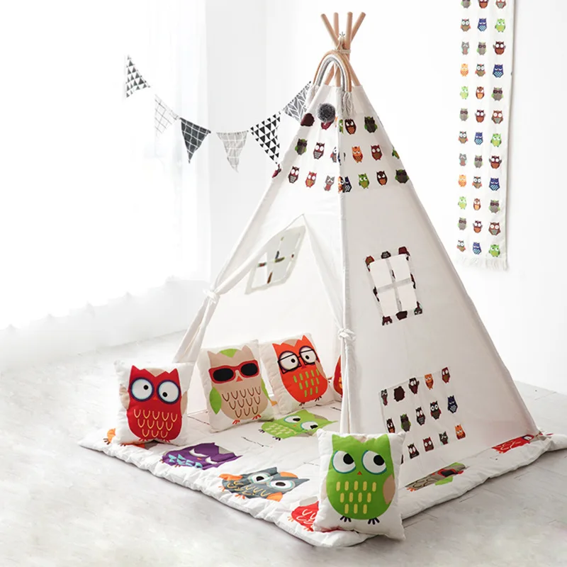 

1.65m Play Tent High Quality India Indoor Baby Playhouse Princess Room Children's Tipi Owl Carton