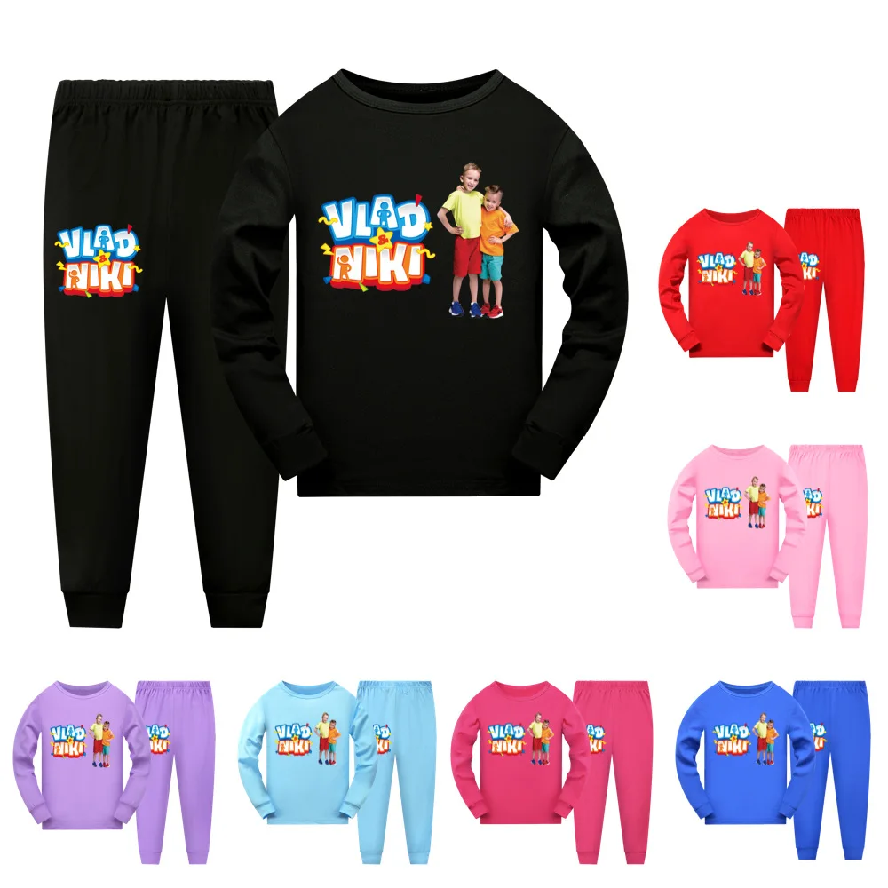 

Vlad Niki Girls Boutique Outfits T-Shirt+Pants 2Pcs/lots Sleepwear Toddler Clothes Baby Kids Pijama for Boys Pajamas Trausuit Ch