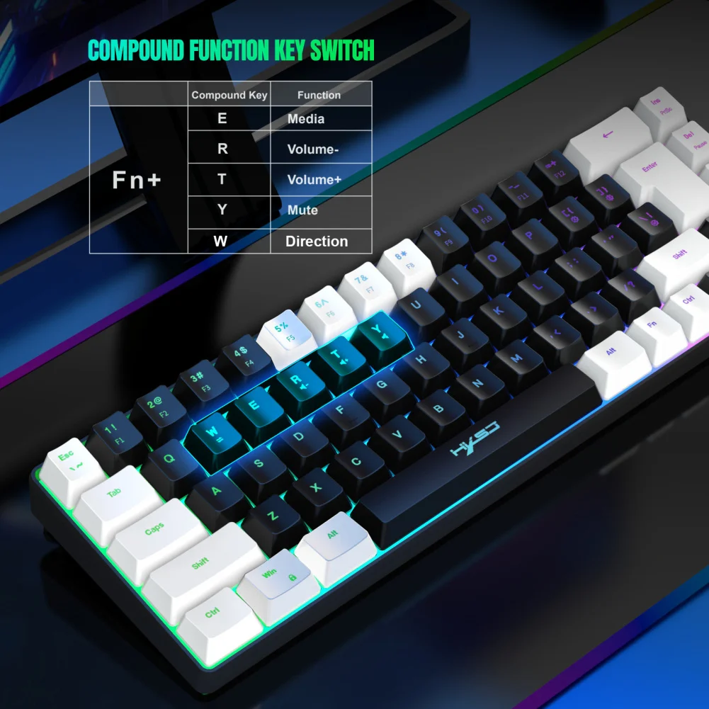 Клавиатура игровая Механическая Проводная с RGB-подсветкой и 68 клавишами