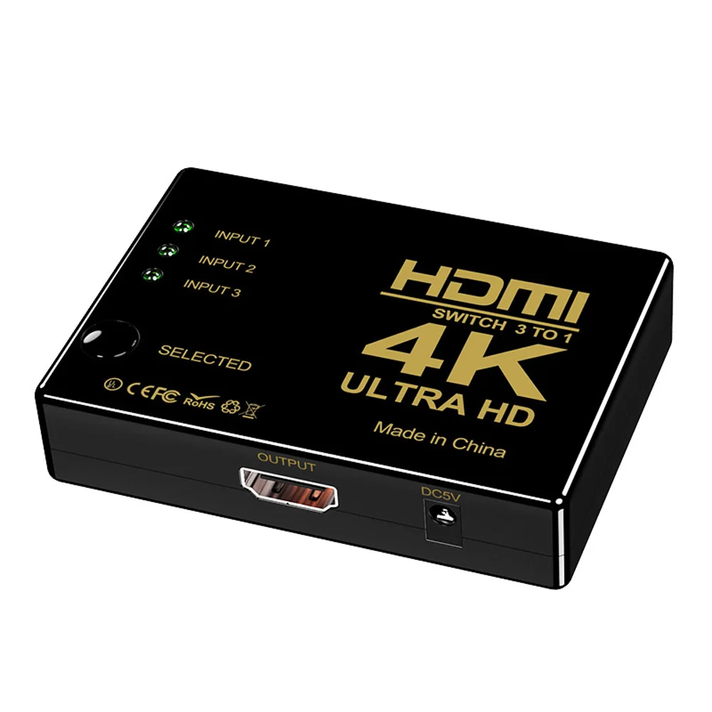 

3D 1080p HDMI коммутатор переключатель разветвители концентратор + ИК пульт дистанционного управления 4K x 2K 3 вход 1 выход комплект