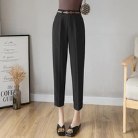women fashion korean solid high waist pant ladies office suit pants trouser summer black casual pants women clothing 75a