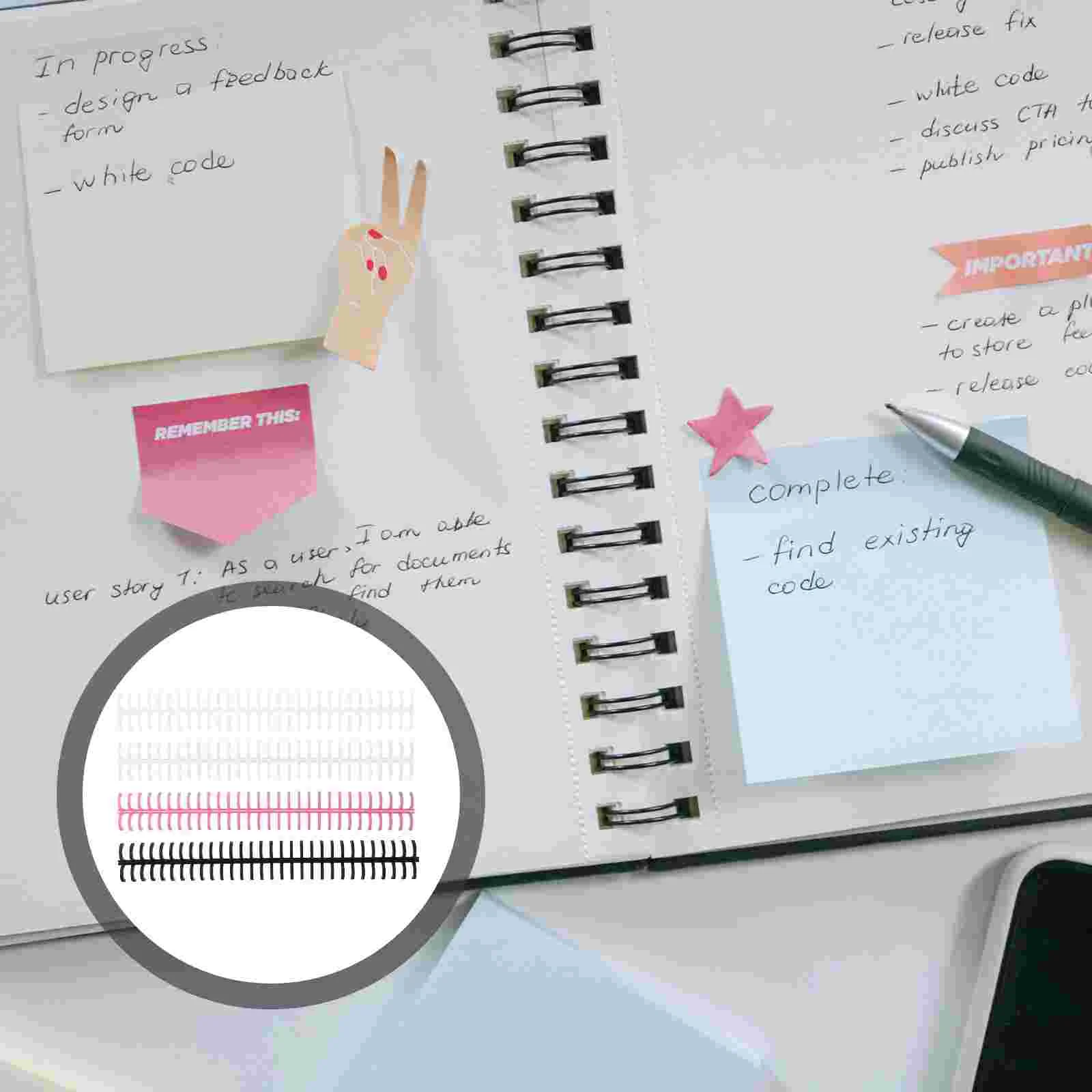 

11 шт., пластиковые спиральные спирали для блокнота