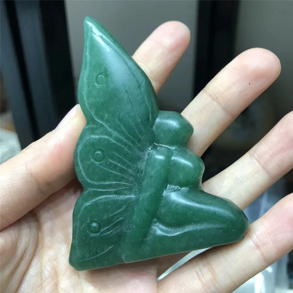 

Butterfly Fairy Carving Natural Crystal and Stone Room Decor Healing Crystal Point Home Decorations Halloween Christmas Gift