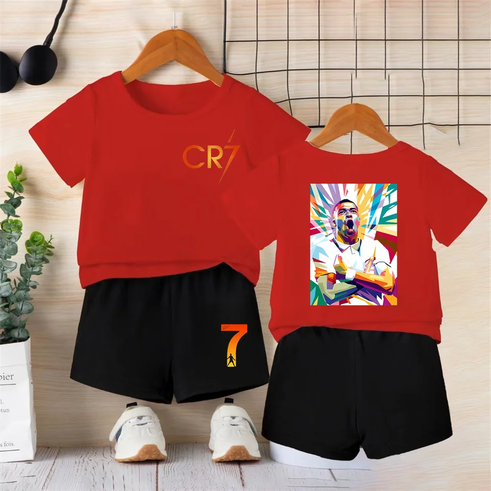 Детский Комплект CR7 Хлопковая Футболка Унисекс Шорты