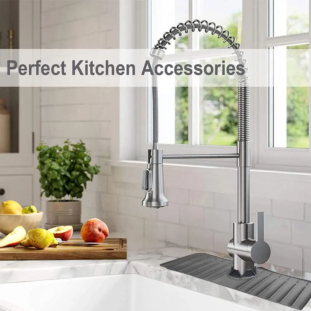 

Faucet Wraparound Splash Catcher Absorbent Mat Dish Drying Pads For Kitchen Bathroom Faucet Counter Sink Water Prevent U7l6