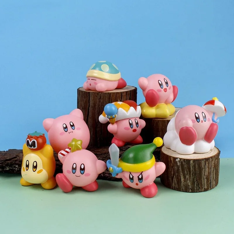 

8Pcs/Set Kirby Game Cute Cartoon Pink Kirby Mini Figure Waddle Dee Doo Collect Dolls PVC Anime Action Figure Toy For Kids Gifts