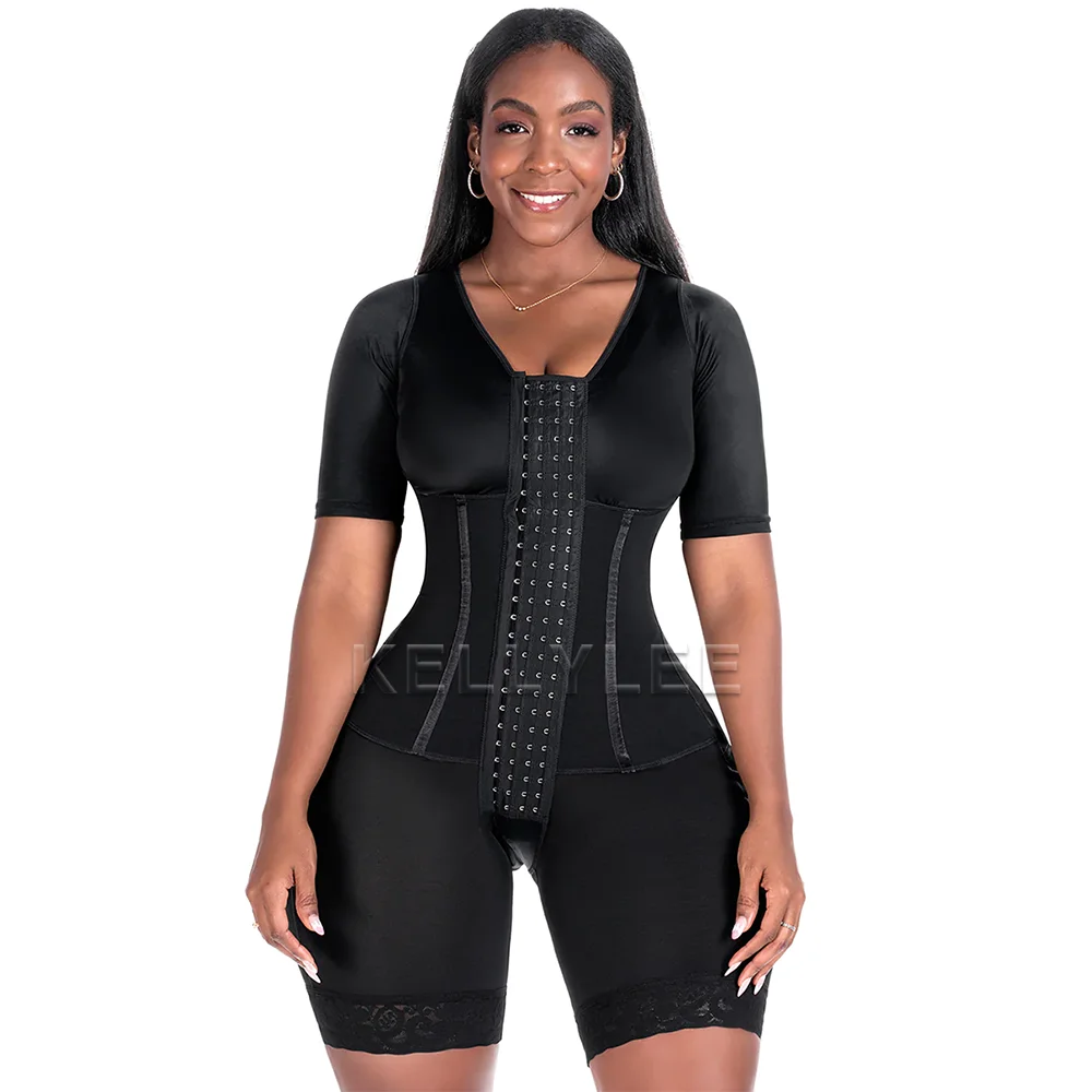 Женский корсет Fajas сексуальная корректирующая одежда боди с длинным рукавом и