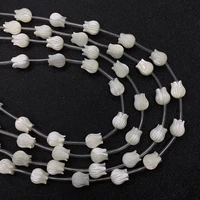 2pcspack natural shell magnolia flower loose beads rose bud charms of pearl tulip diy for making necklace bracelets earrings