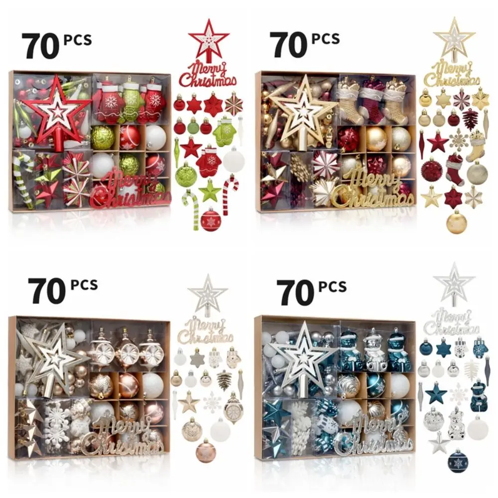 70 шт. пластиковый набор рождественских шаров со звездой роспись сделай сам