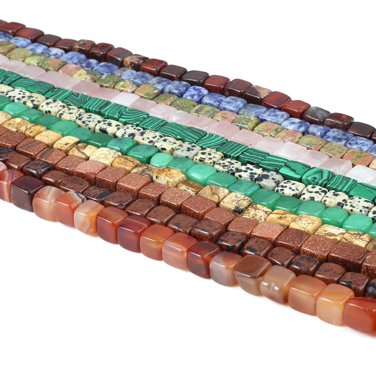 

Natural Stone Cube Beads Square Shape Malay Jade Loose Crystal Bead for Jewelry Making Women Necklace Bracelet Accessories